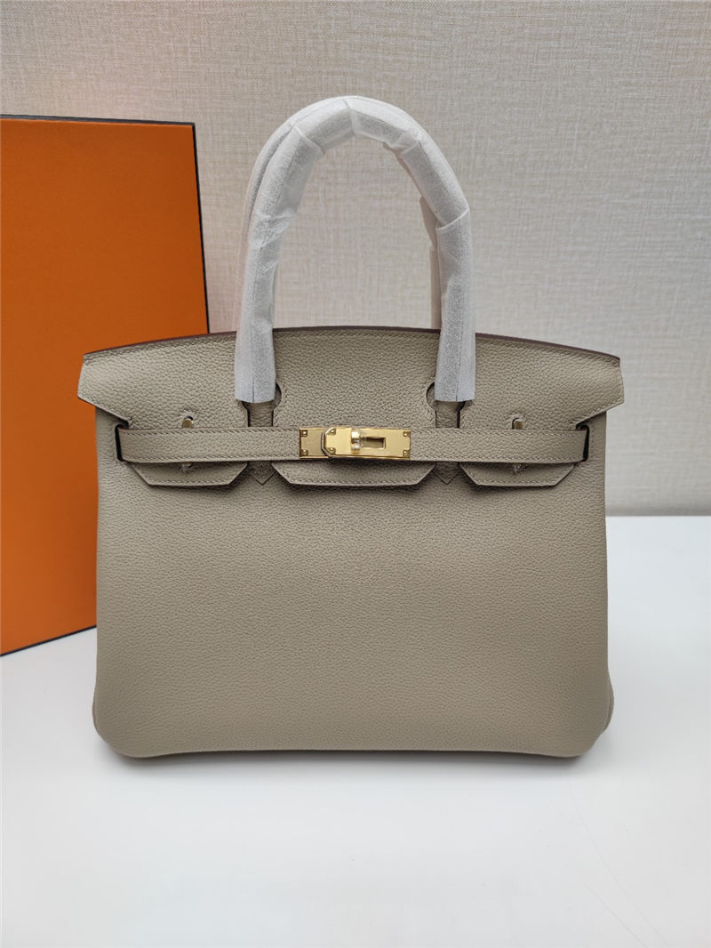 Hermes Birkin 25/30/35cm Bag Togo Leather In Gris Tourterelle WAX High