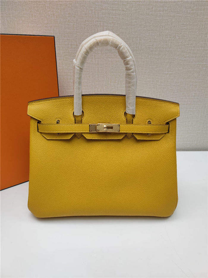 Hermes Birkin 25/30/35cm Bag Togo Leather In Yellow WAX High