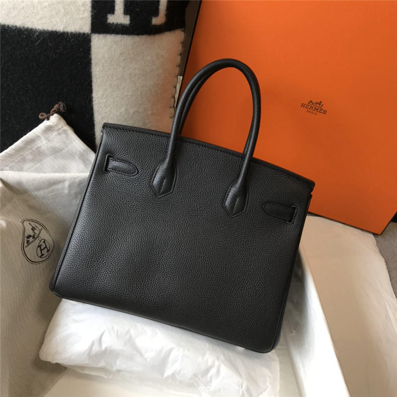 Hermes Birkin 25/30/35cm Bag Calfskin Silver/Gold Metal In Black High