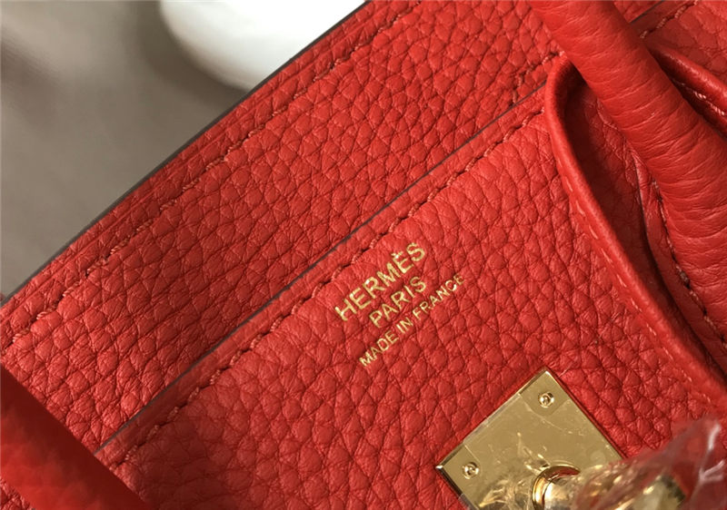 Hermes Birkin 25/30/35cm Bag Calfskin Silver/Gold Metal In Red High