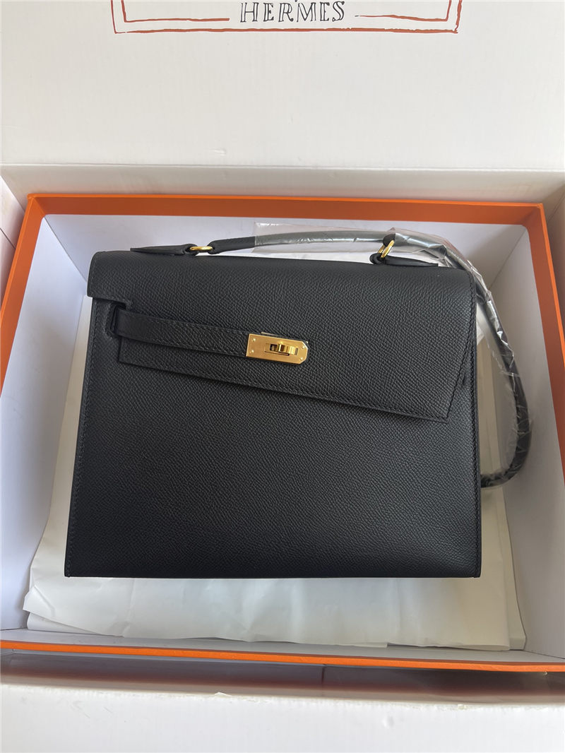 Hermes Kelly Sellier 25 Epsom WAX Black High