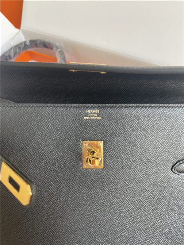 Hermes Kelly Sellier 25 Epsom WAX Black High