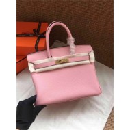 Hermes Birkin 25/30/35cm Bag Calfskin Silver/Gold Metal In Pink High