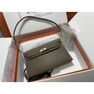 Hermes Kelly Elan 27cm Goatskin Etoupe Gold-Metal WAX High