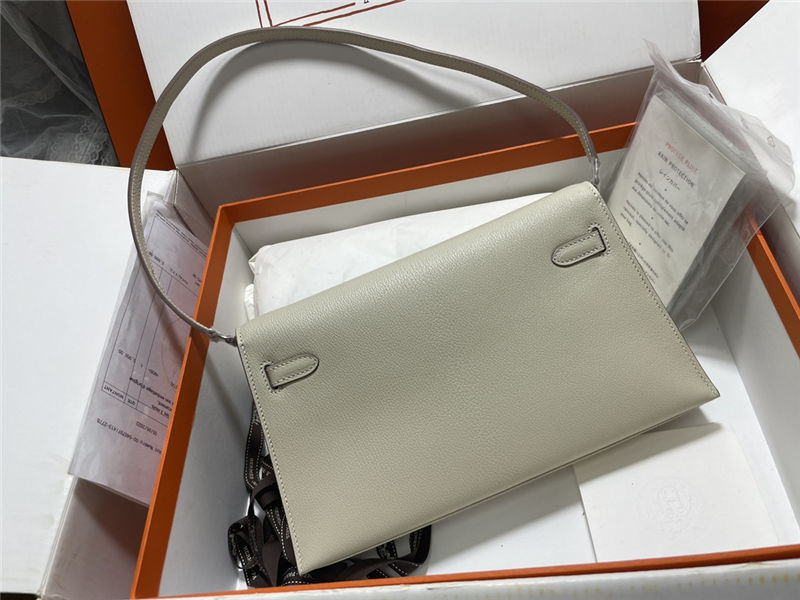 Hermes Kelly Elan 27cm Goatskin Craie Gold-Metal WAX High