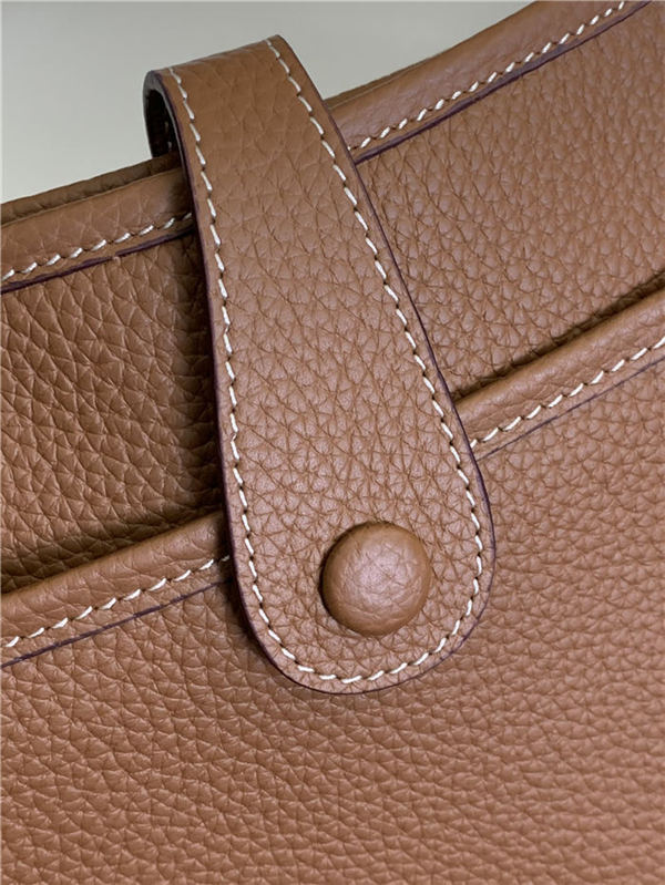 Hermes Evelyne III PM Bag Clemence Leather In Camel High