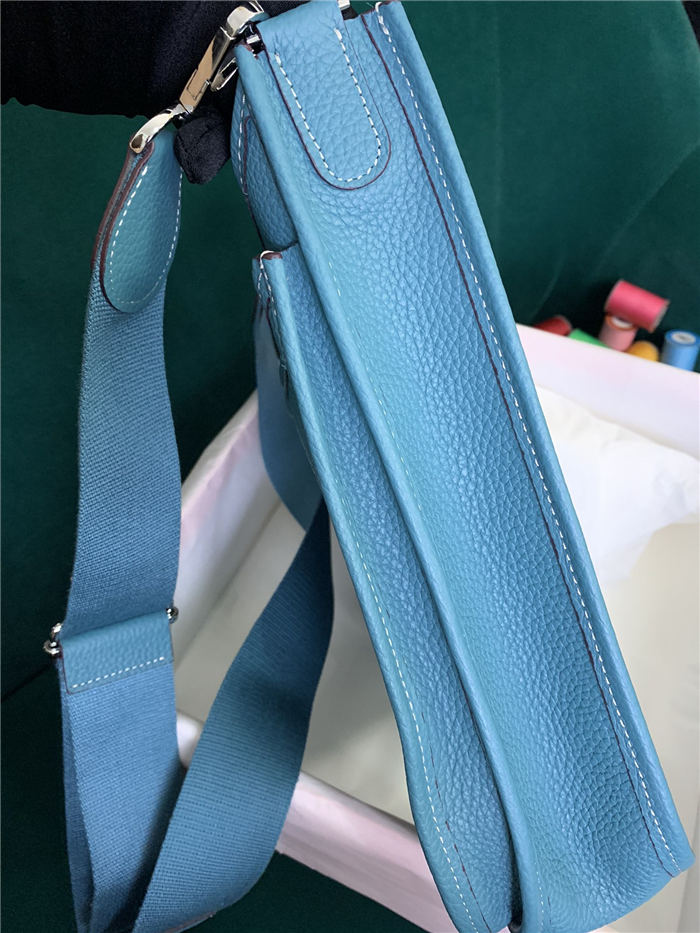 Hermes Evelyne III PM Bag Clemence Leather In Blue High