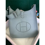 Hermes Evelyne III PM Bag Clemence Leather In Grey-Blue High