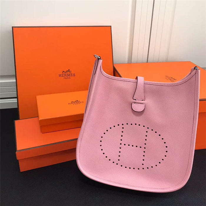 Hermes Evelyne III PM Bag Calfskin In Pink High