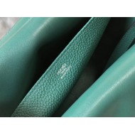 Hermes Halzan 31cm Bag Clemence Leather WAX In Malachite High