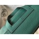 Hermes Halzan 31cm Bag Clemence Leather WAX In Malachite High