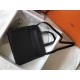 Hermes Halzan 31cm Bag Clemence Leather WAX In Black High