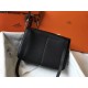 Hermes Halzan 31cm Bag Clemence Leather WAX In Black High