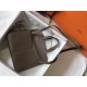 Hermes Halzan 31cm Bag Clemence Leather WAX In Etoupe High