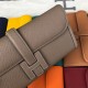 Hermes Jige Elan 29 Clutch Bag Epsom Leather WAX Etoupe High