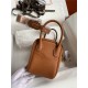 Hermes Lindy Mini Bag Clemence Leather In Tan WAX High