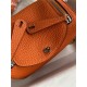 Hermes Lindy Mini Bag Clemence Leather In Orange WAX High