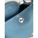 Hermes Lindy Mini Bag Clemence Leather In Denim Blue WAX High