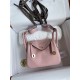 Hermes Lindy Mini Bag Clemence Leather In Pink WAX High