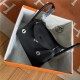 Hermes Lindy 26/30cm Bag Clemence Leather In Black Silver-Metal WAX High