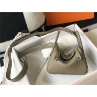 Hermes Lindy Mini Bag Calfskin Leather In Tourterelle High