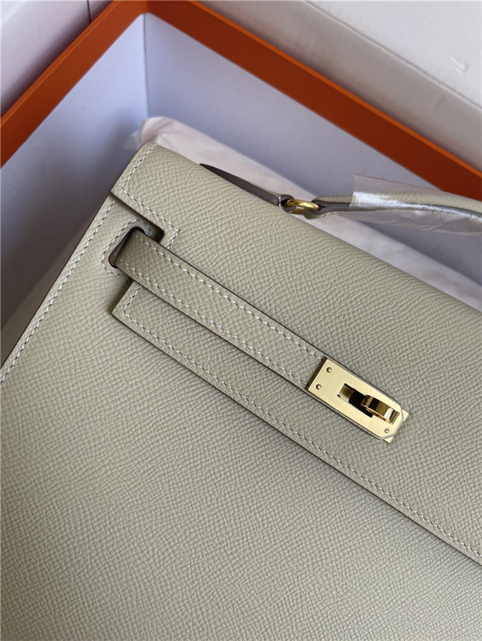 Hermes Kelly Sellier 25 Epsom WAX Cream White High