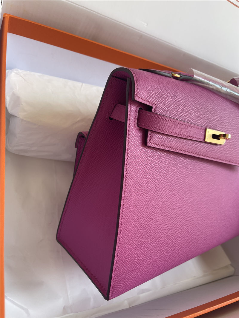 Hermes Kelly Sellier 25 Epsom WAX Purple Pink High