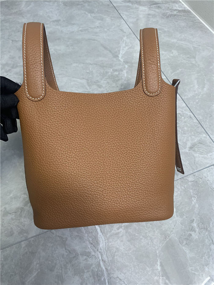 Hermes Picotin 18 Bag Clemence Leather In Camel High