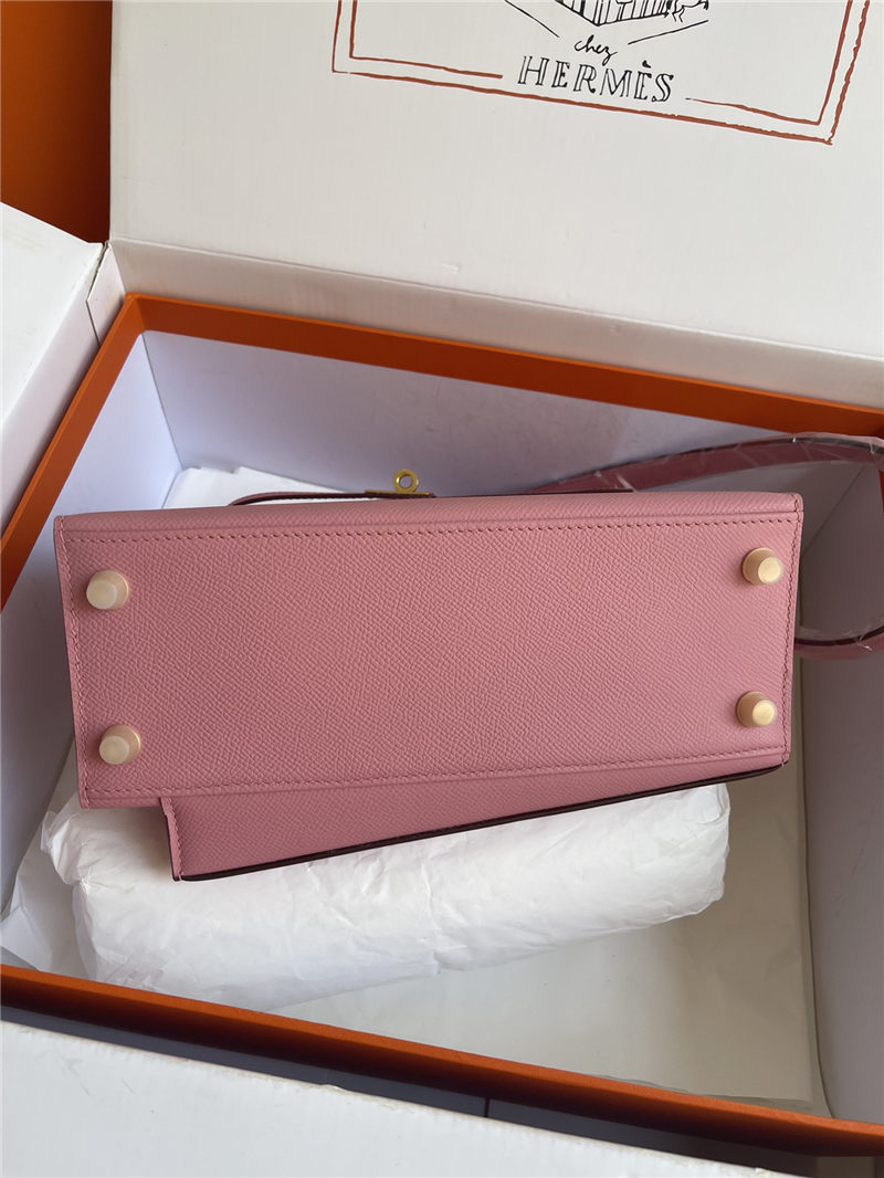 Hermes Kelly Sellier 25 Epsom WAX Pink High