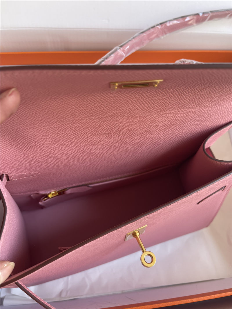 Hermes Kelly Sellier 25 Epsom WAX Pink High