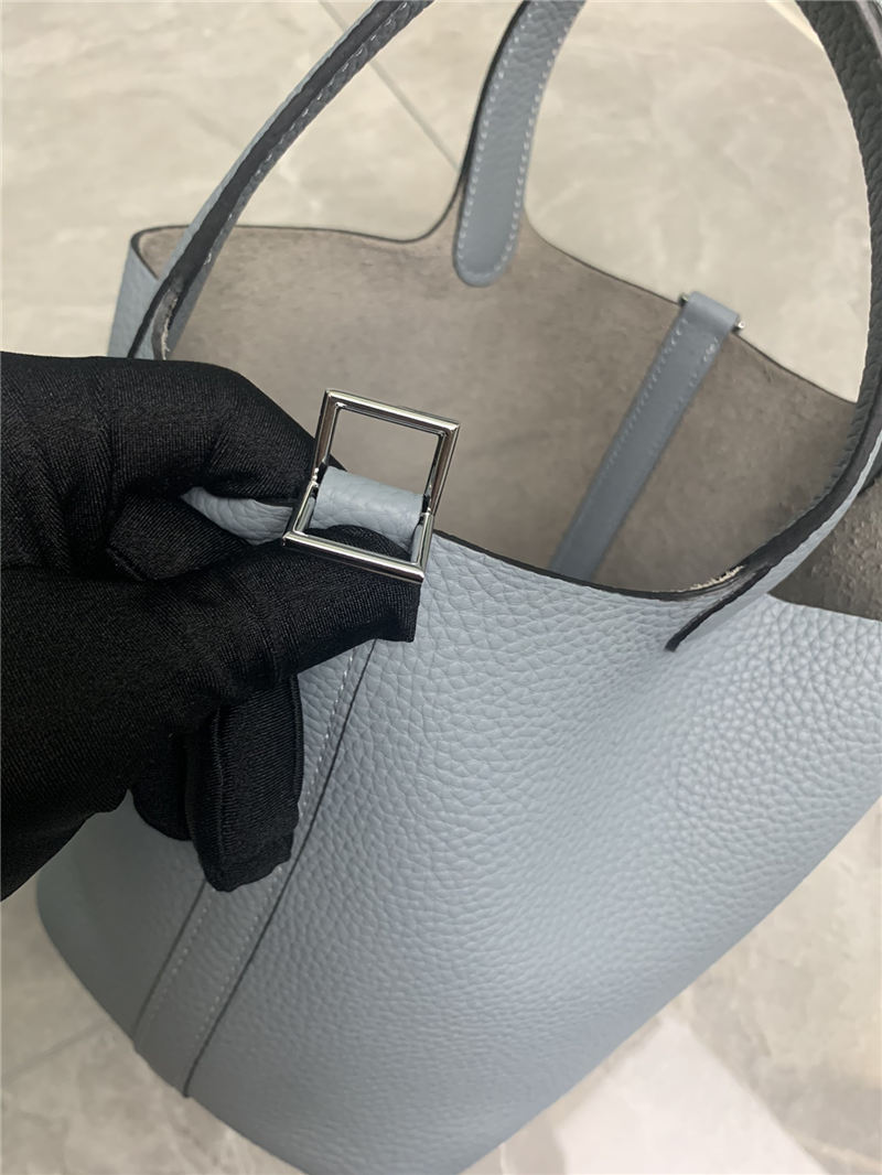 Hermes Picotin 18 Bag Clemence Leather In Grey High