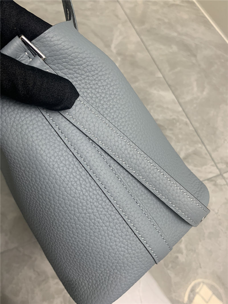 Hermes Picotin 18 Bag Clemence Leather In Grey High