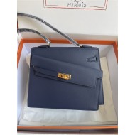 Hermes Kelly Sellier 25 Epsom WAX Navy Blue High