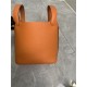 Hermes Picotin 18 Bag Clemence Leather In Orange High