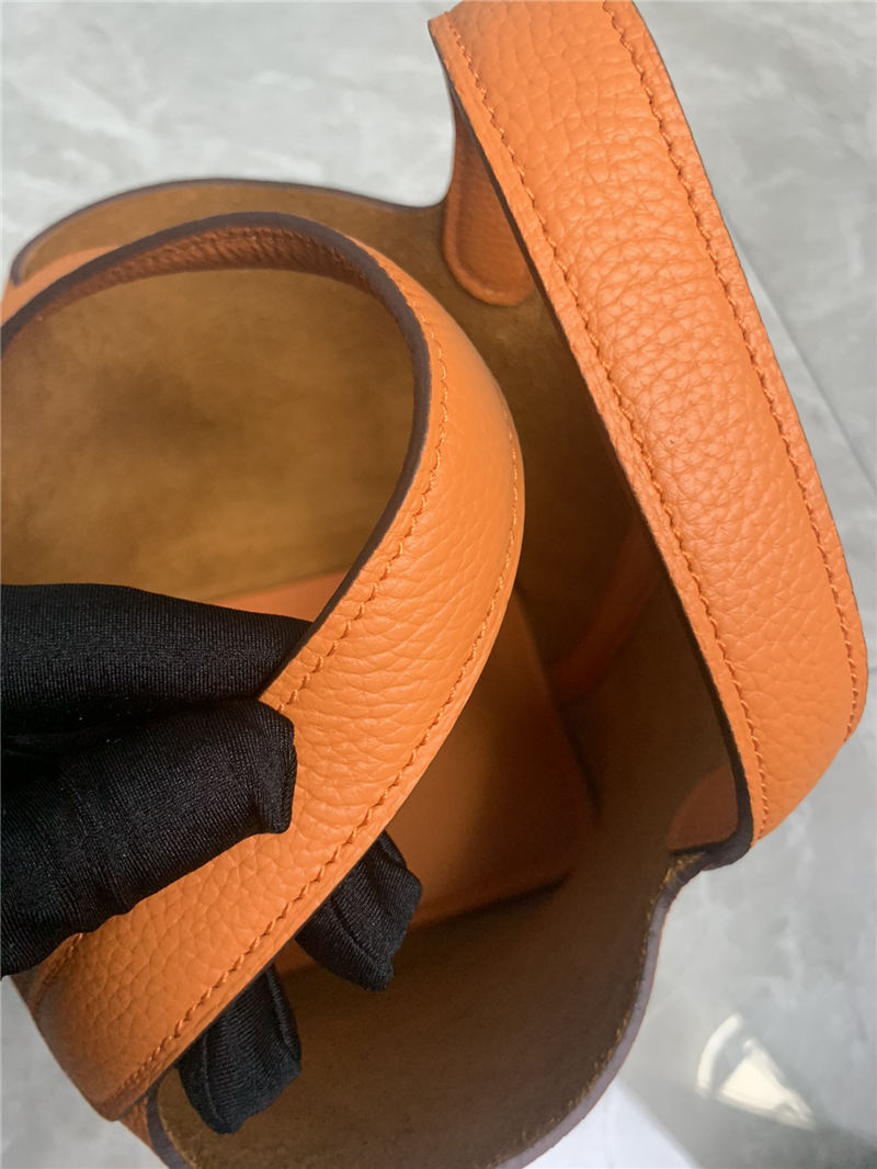 Hermes Picotin 18 Bag Clemence Leather In Orange High