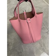 Hermes Picotin 18 Bag Clemence Leather In Pink High