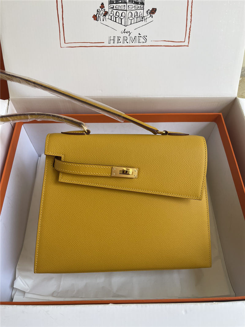 Hermes Kelly Sellier 25 Epsom WAX Yellow High