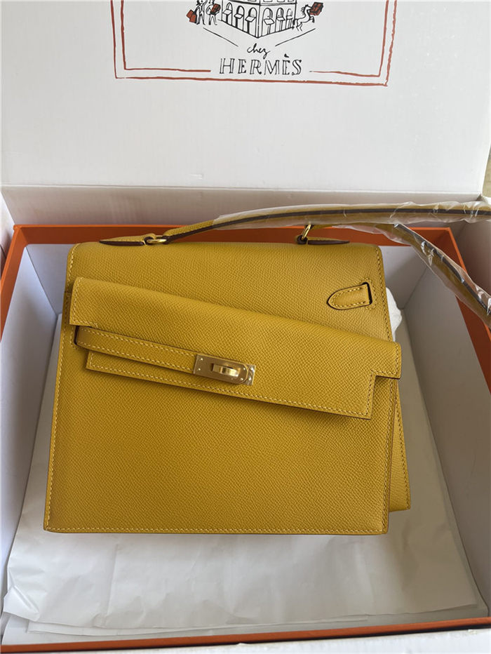 Hermes Kelly Sellier 25 Epsom WAX Yellow High