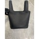 Hermes Picotin 18 Bag Clemence Leather In Black High