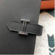 Hermes Bearn Gusset Wallet Epsom Calfskin Black High