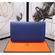 Hermes Dogon Combine Wallet Calfskin In Royal Blue High