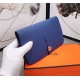 Hermes Dogon Combine Wallet Calfskin In Royal Blue High