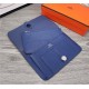 Hermes Dogon Combine Wallet Calfskin In Royal Blue High