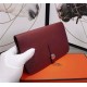 Hermes Dogon Combine Wallet Calfskin In Burgundy High