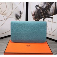 Hermes Dogon Combine Wallet Calfskin In Blue High