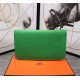 Hermes Dogon Combine Wallet Calfskin In Green High