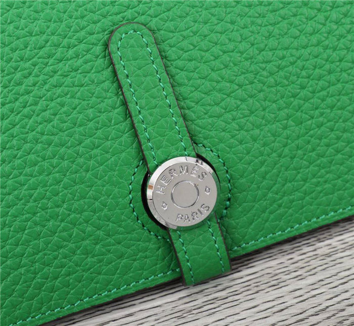 Hermes Dogon Combine Wallet Calfskin In Green High