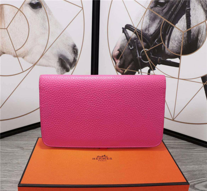 Hermes Dogon Combine Wallet Calfskin In Fuchsia High