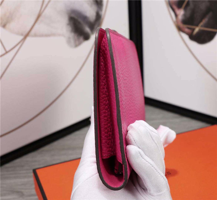 Hermes Dogon Combine Wallet Calfskin In Fuchsia High