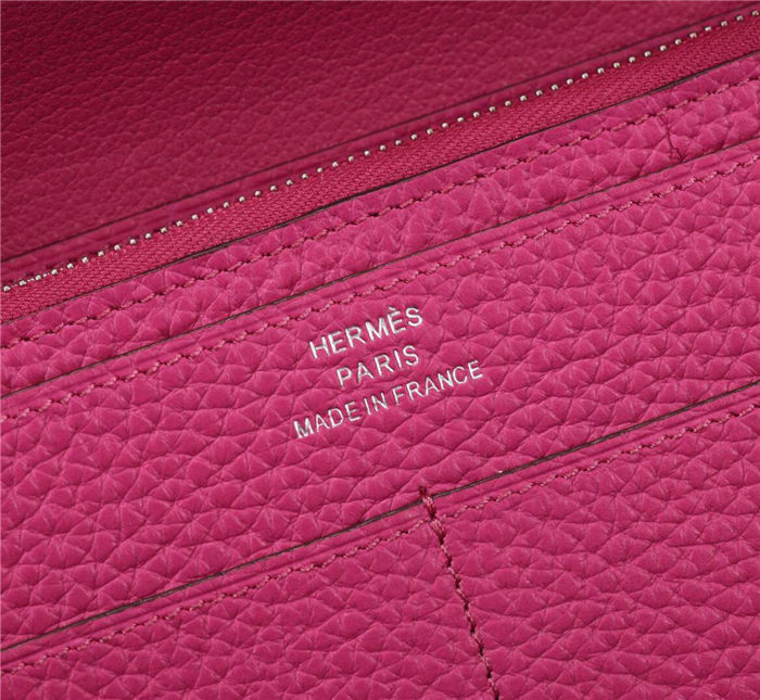 Hermes Dogon Combine Wallet Calfskin In Fuchsia High